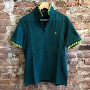 Fred Perry Tipped Polo - Green/Neon - Medium